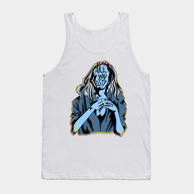 Are You Lost? Dreamcore in Cloud Blue Tank Top by TheDoodlemancer